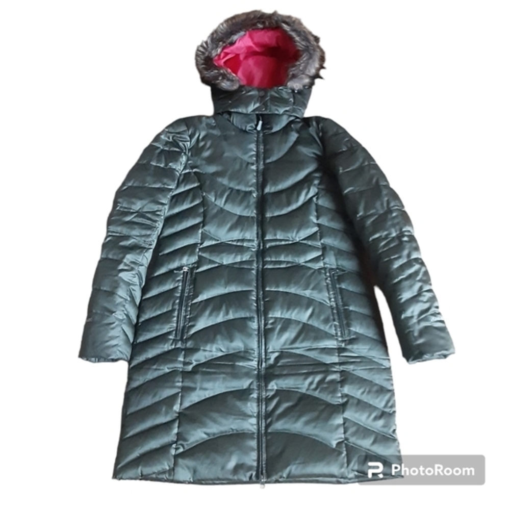 Eddie Bauer 650 Down long coat,jacket,Dark Loden (olive green),M